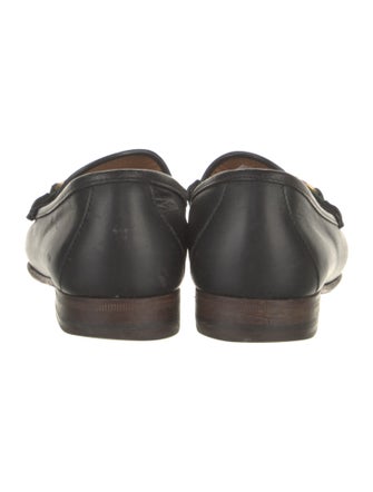 Gucci Web Accent Leather Loafers