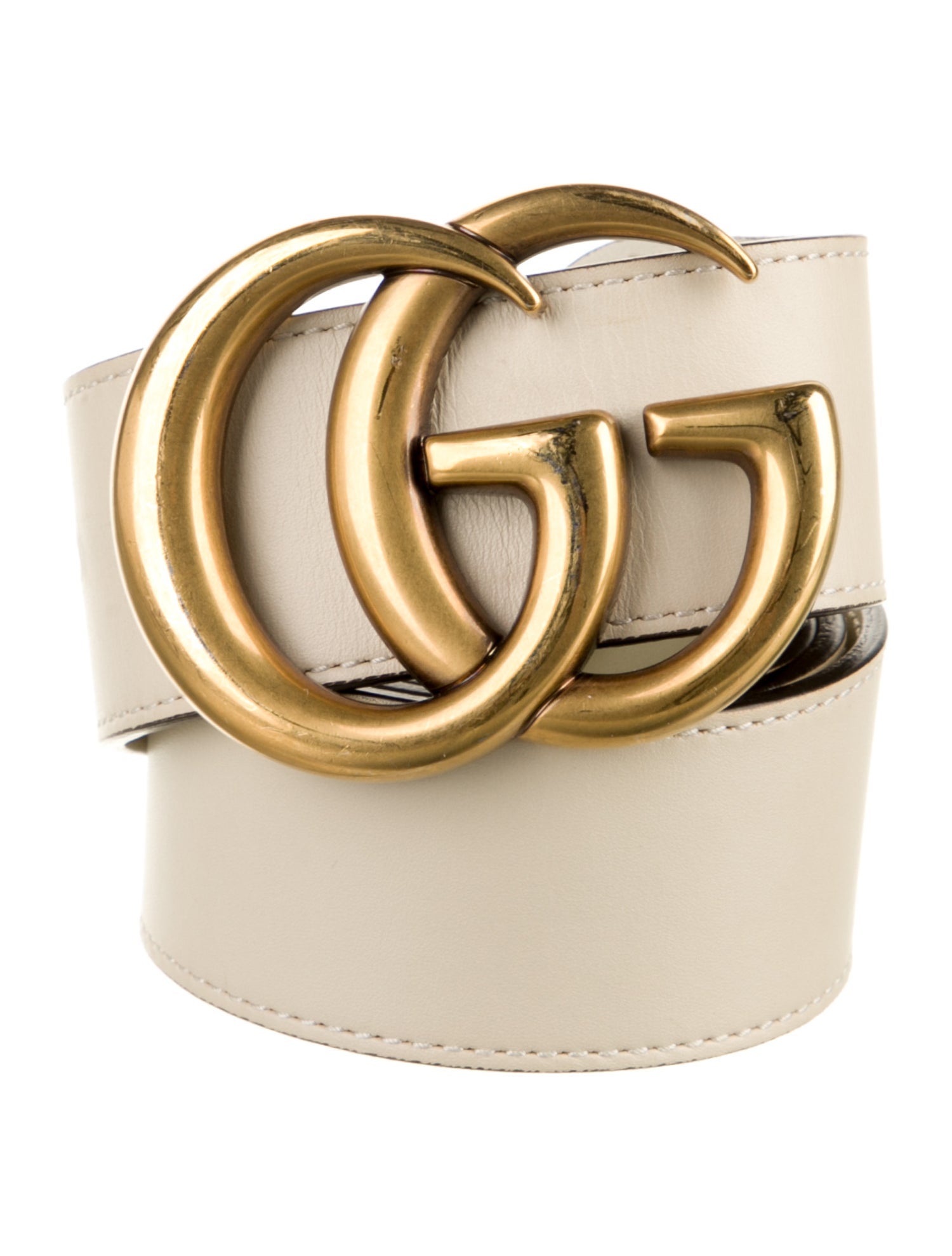 Gucci Double G Logo Leather Belt