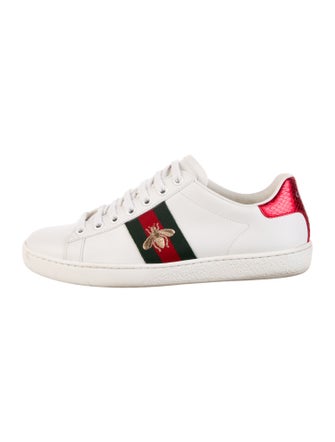 Gucci Web Accent Leather Sneakers
