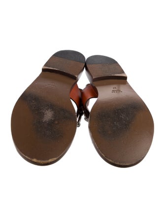 Gucci Horsebit Accent Leather Slingback Sandals