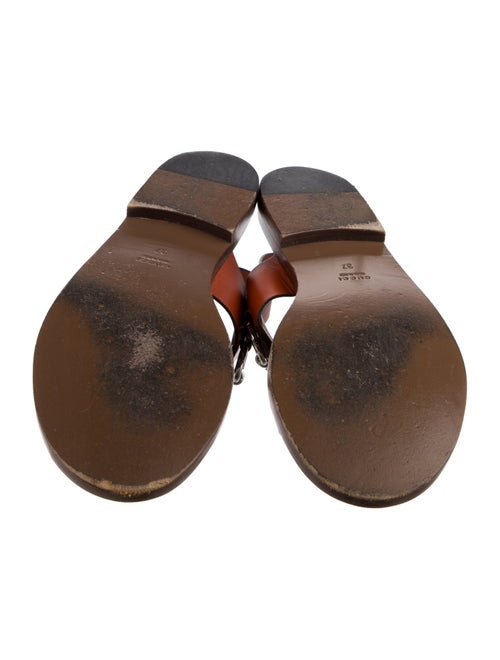 Gucci Horsebit Accent Leather Slingback Sandals