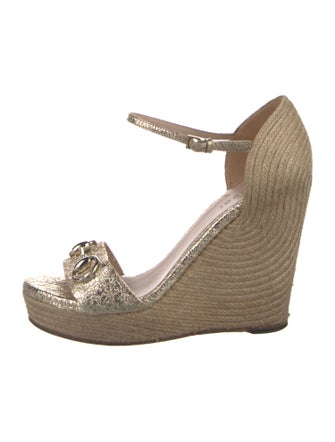 Gucci Horsebit Accent Leather Espadrilles