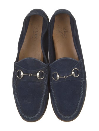 Gucci Horsebit Accent Suede Loafers
