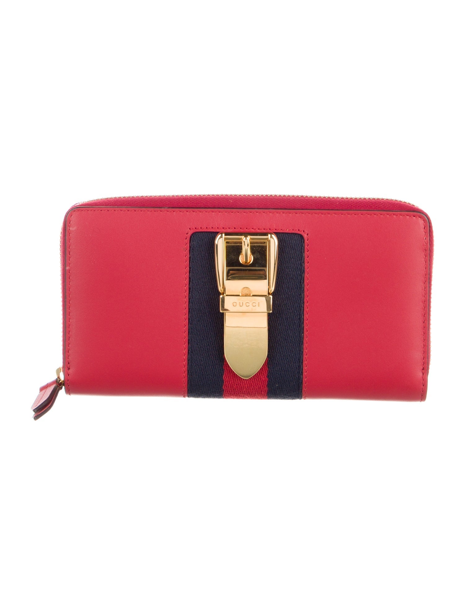Gucci Sylvie Web Accent Leather Continental Wallet