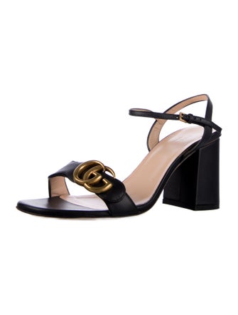 Gucci Double G Logo Leather Sandals