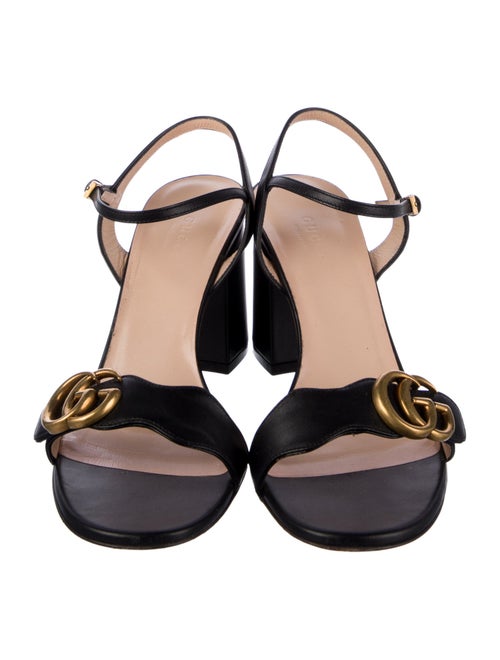 Gucci Double G Logo Leather Sandals