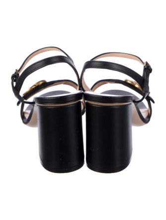 Gucci Double G Logo Leather Sandals