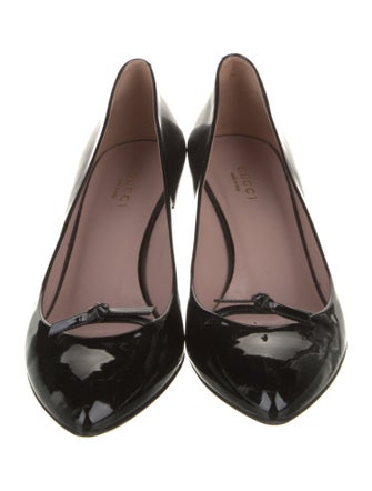 Gucci Horsebit Accent Patent Leather Pumps