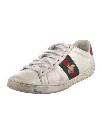 Gucci Web Accent Leather Sneakers