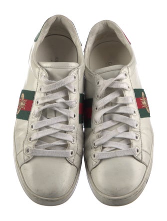 Gucci Web Accent Leather Sneakers