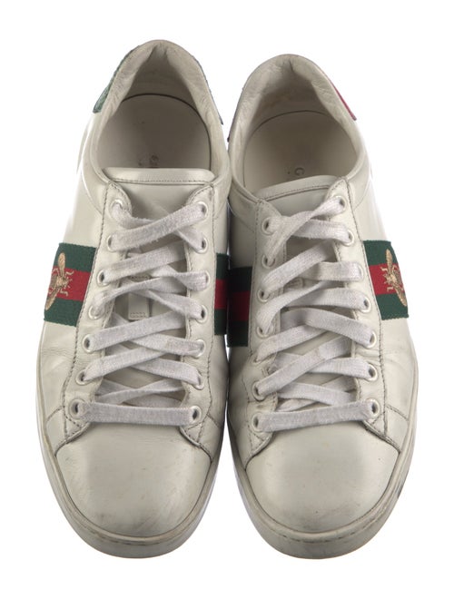 Gucci Web Accent Leather Sneakers