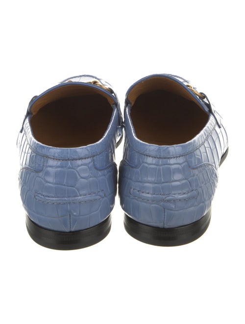 Gucci Horsebit Accent Embossed Leather Loafers