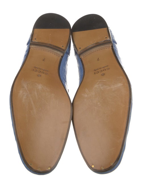 Gucci Horsebit Accent Embossed Leather Loafers