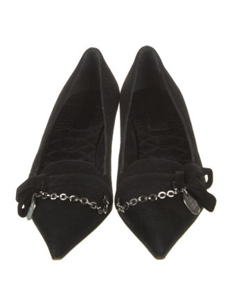 Gucci Suede Chain-Link Accents Pumps