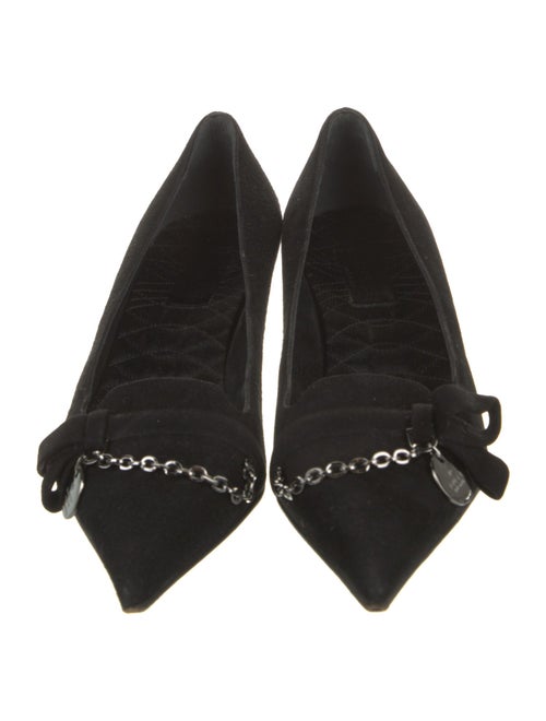Gucci Suede Chain-Link Accents Pumps