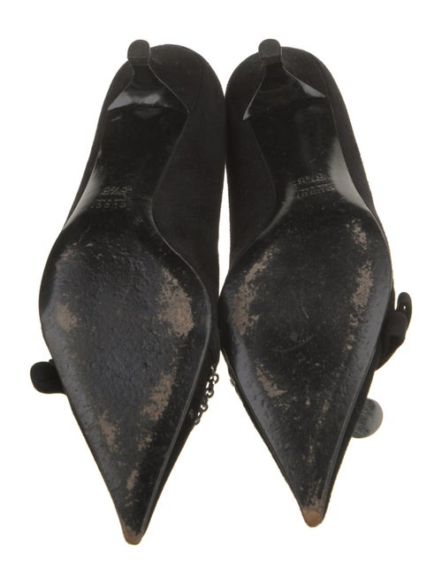 Gucci Suede Chain-Link Accents Pumps