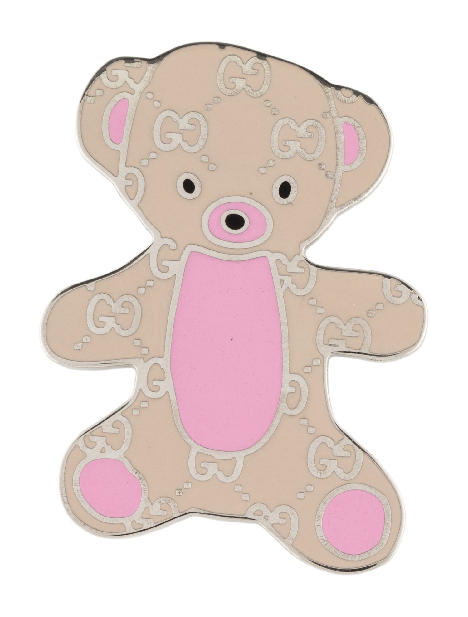 Gucci Enamel Teddy Bear Brooch Pin