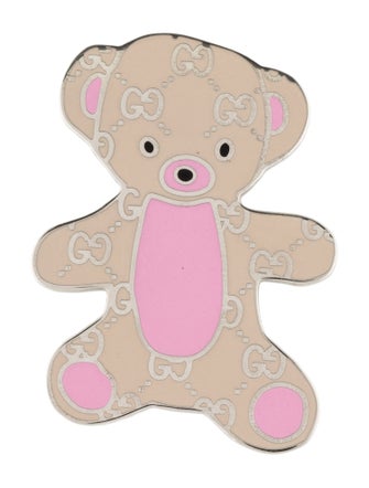 Gucci Enamel Teddy Bear Brooch Pin