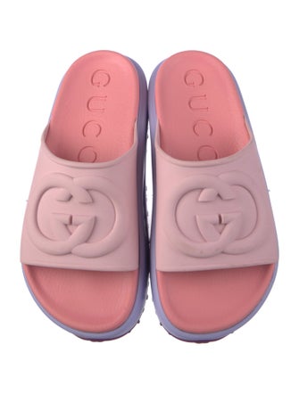Gucci Interlocking G Logo Rubber Slides