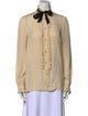 Gucci Silk Tie Neck Button-Up Top