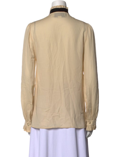 Gucci Silk Tie Neck Button-Up Top