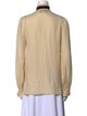 Gucci Silk Tie Neck Button-Up Top
