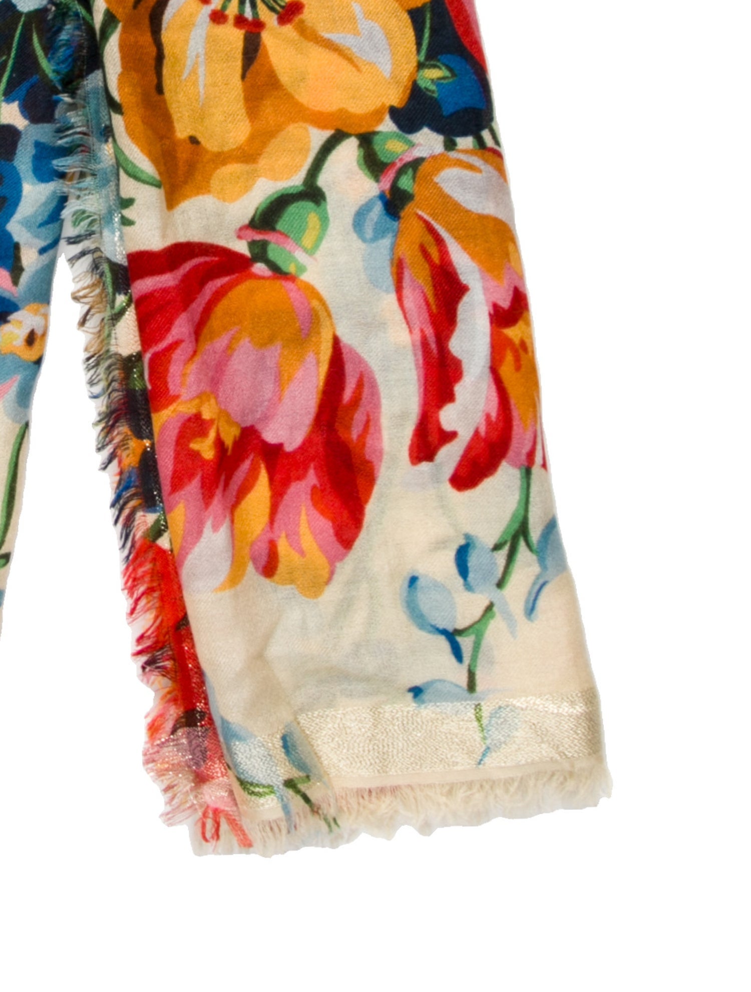 Gucci Wool Floral Print Scarf