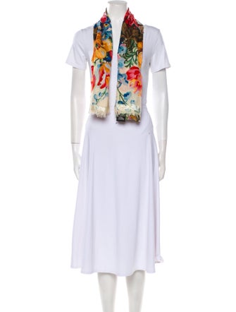 Gucci Wool Floral Print Scarf