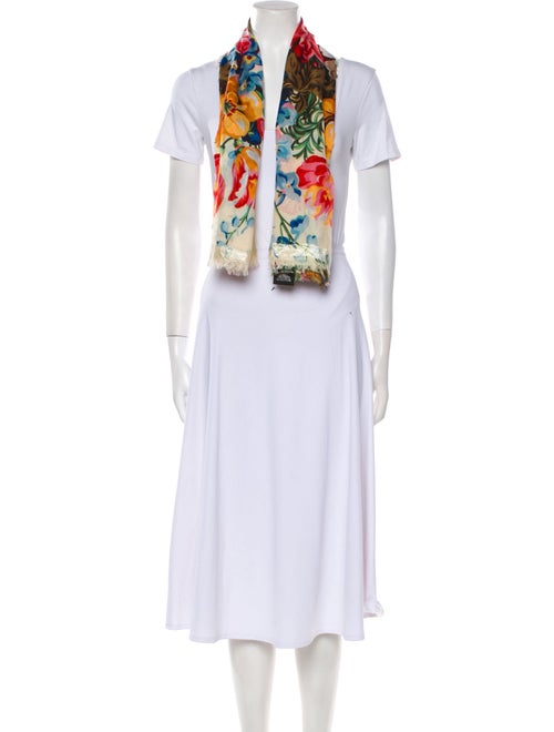 Gucci Wool Floral Print Scarf