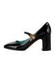 Gucci Faux Pearl Accents Patent Leather Pumps