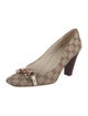 Gucci Hasler Horsebit Accent Canvas Pumps