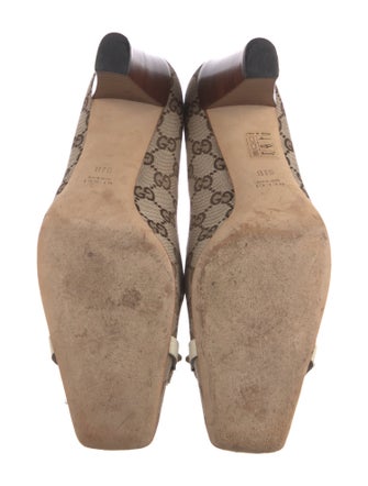 Gucci Hasler Horsebit Accent Canvas Pumps