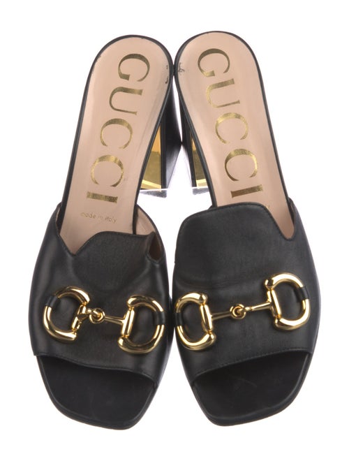 Gucci Horsebit Accent Leather Slides
