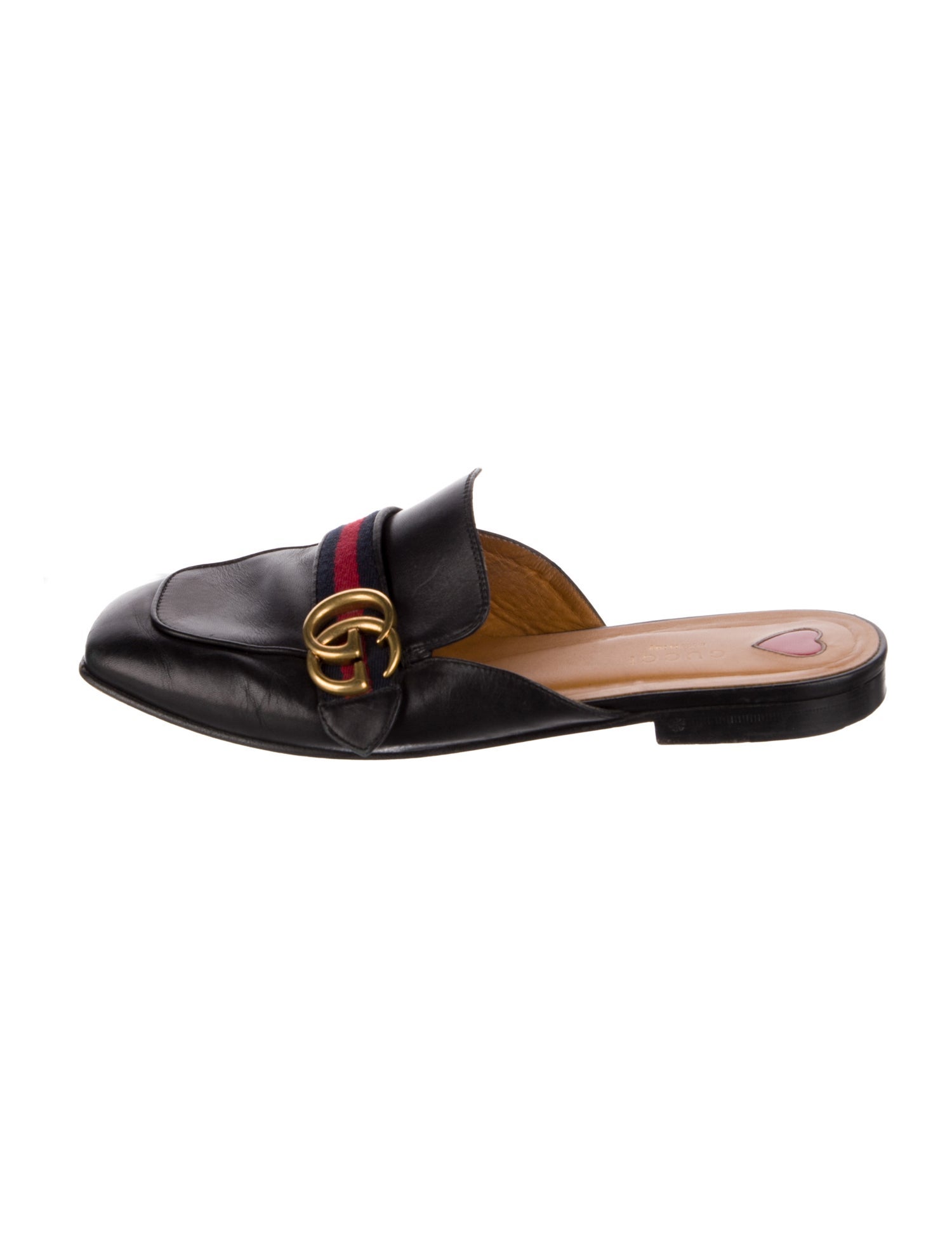 Gucci Double G Logo Leather Mules