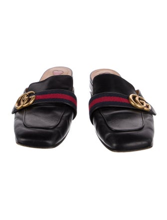 Gucci Double G Logo Leather Mules