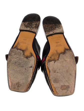 Gucci Double G Logo Leather Mules
