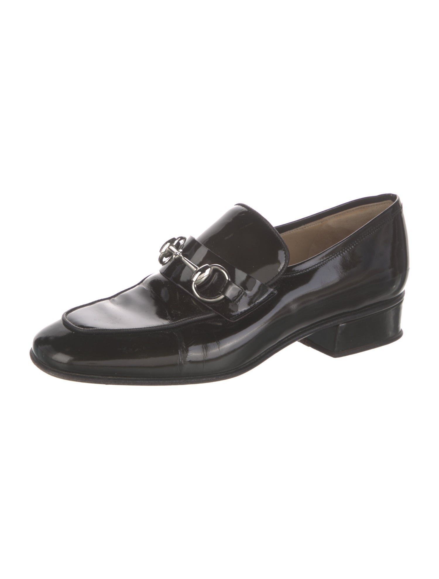 Gucci Horsebit Accent Patent Leather Loafers