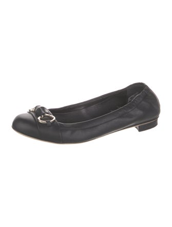 Gucci Horsebit Accent Leather Ballet Flats