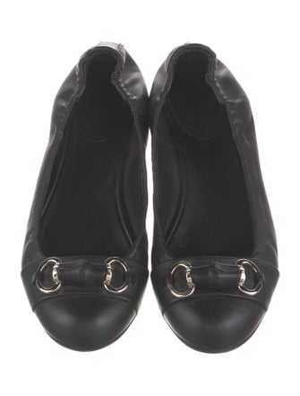 Gucci Horsebit Accent Leather Ballet Flats