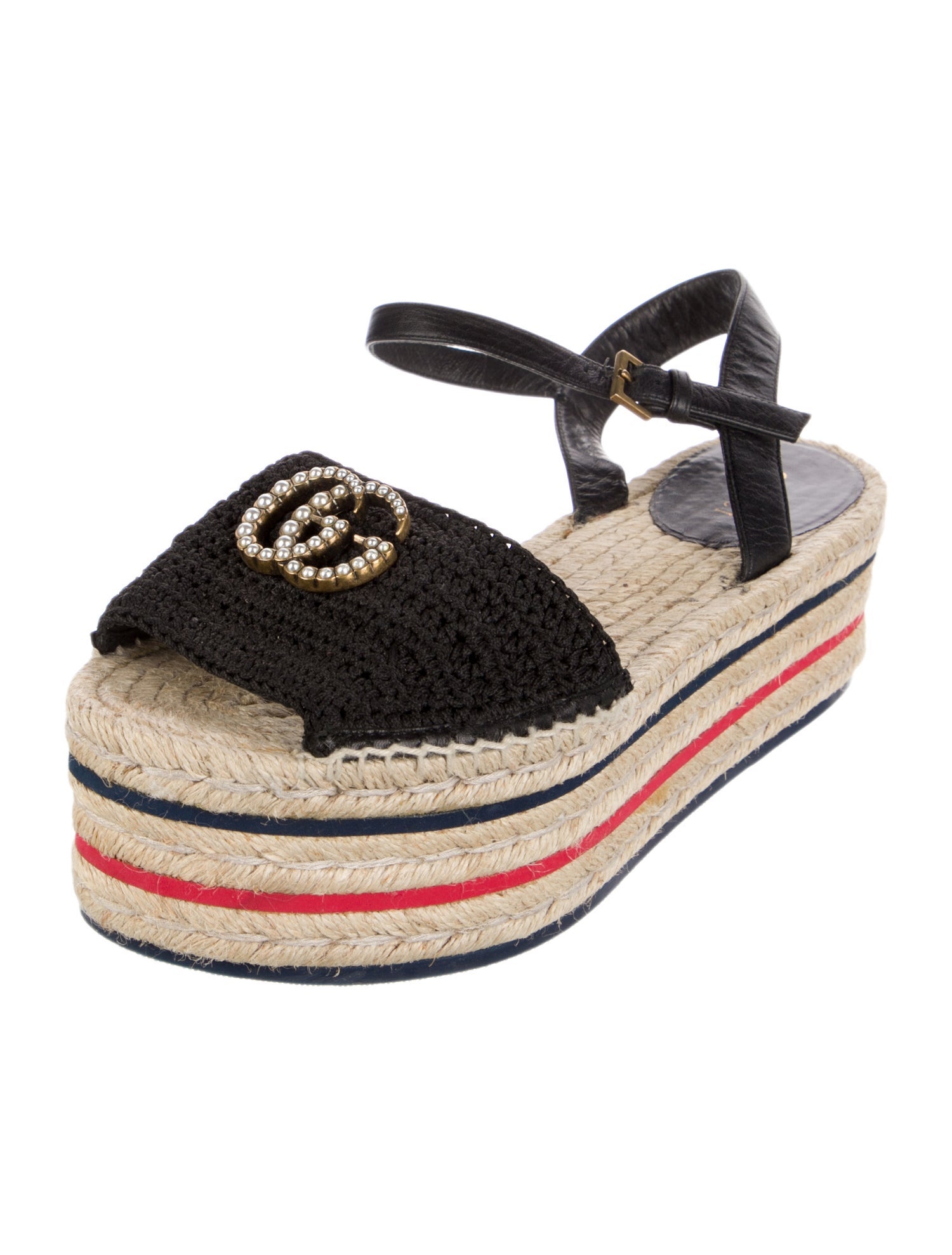 Gucci Faux Pearl Accents Espadrilles