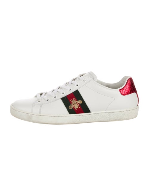 Gucci Web Accent Leather Sneakers