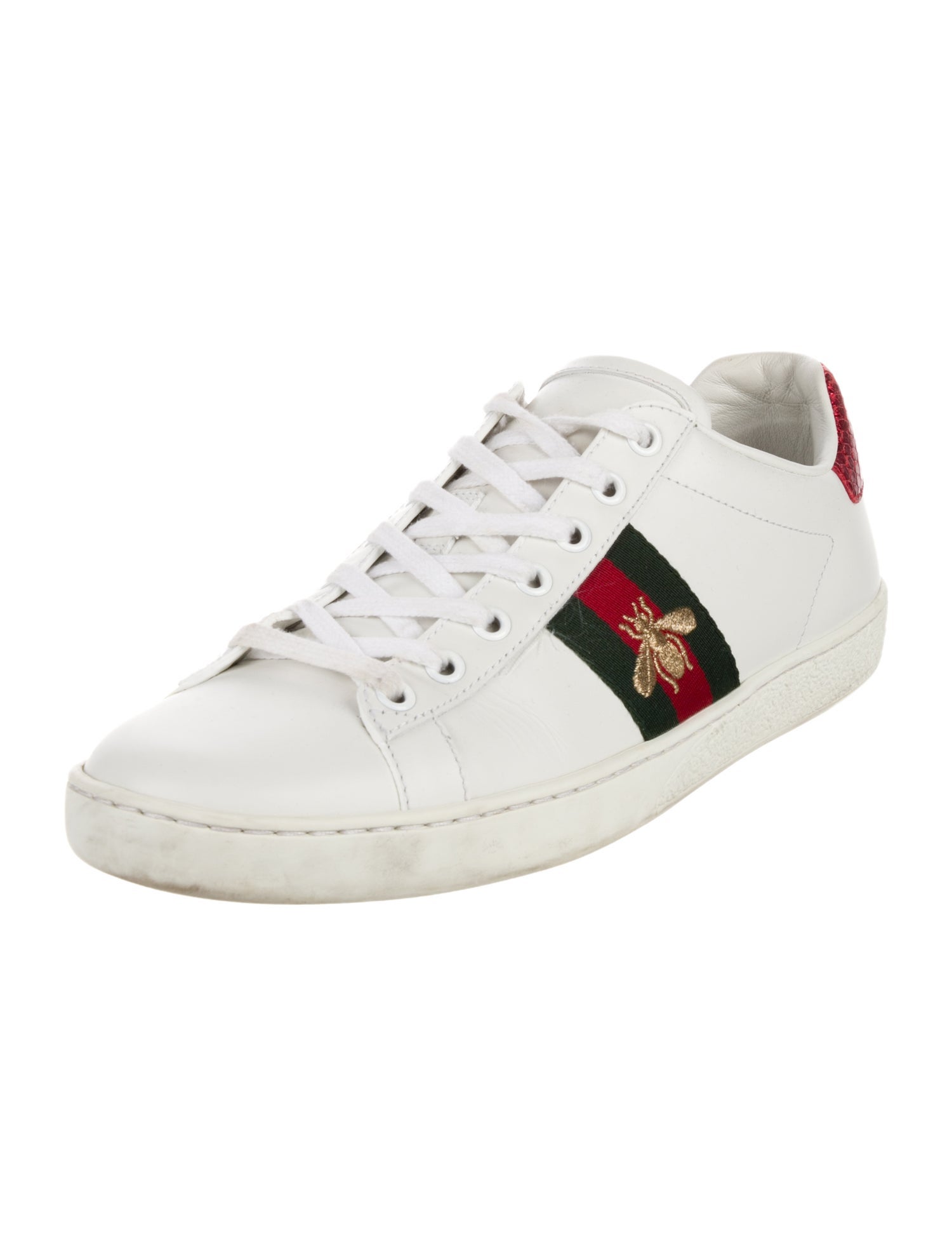 Gucci Web Accent Leather Sneakers