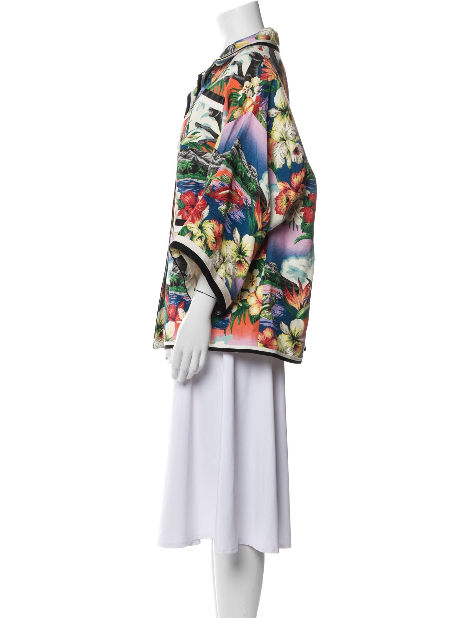 Gucci Linen Floral Print Evening Jacket