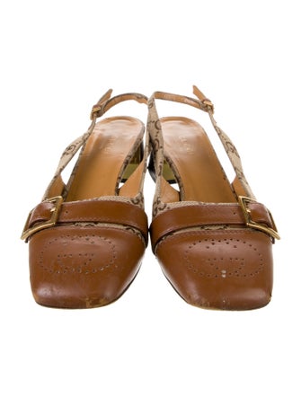 Gucci GG Canvas Canvas Slingback Pumps