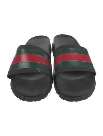 Gucci Web Accent Rubber Slides