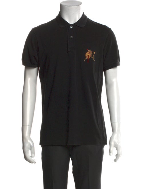 Gucci Web Accent Graphic Print Polo Shirt