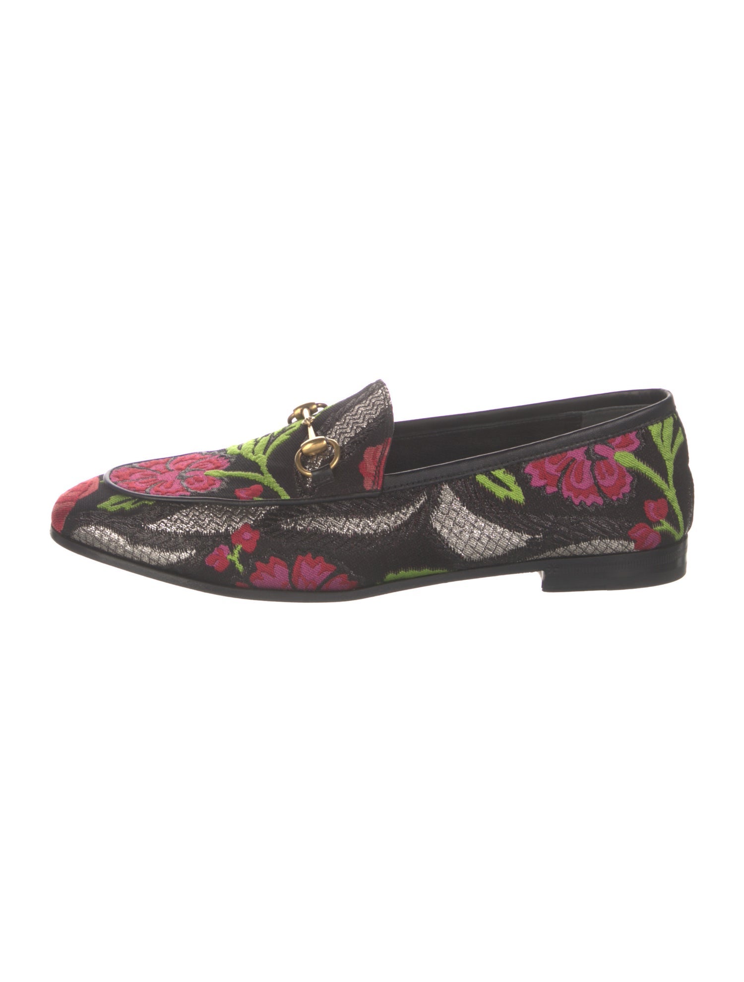 Gucci Horsebit Accent Floral Print Loafers