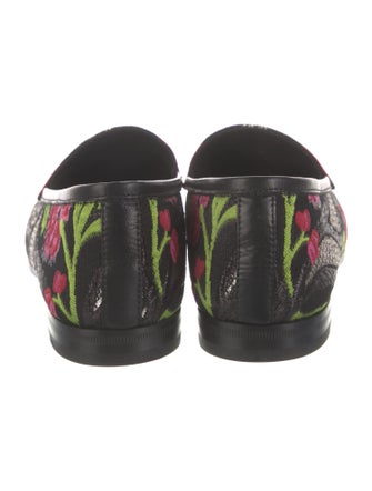 Gucci Horsebit Accent Floral Print Loafers