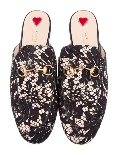 Gucci Horsebit Accent Lace Mules