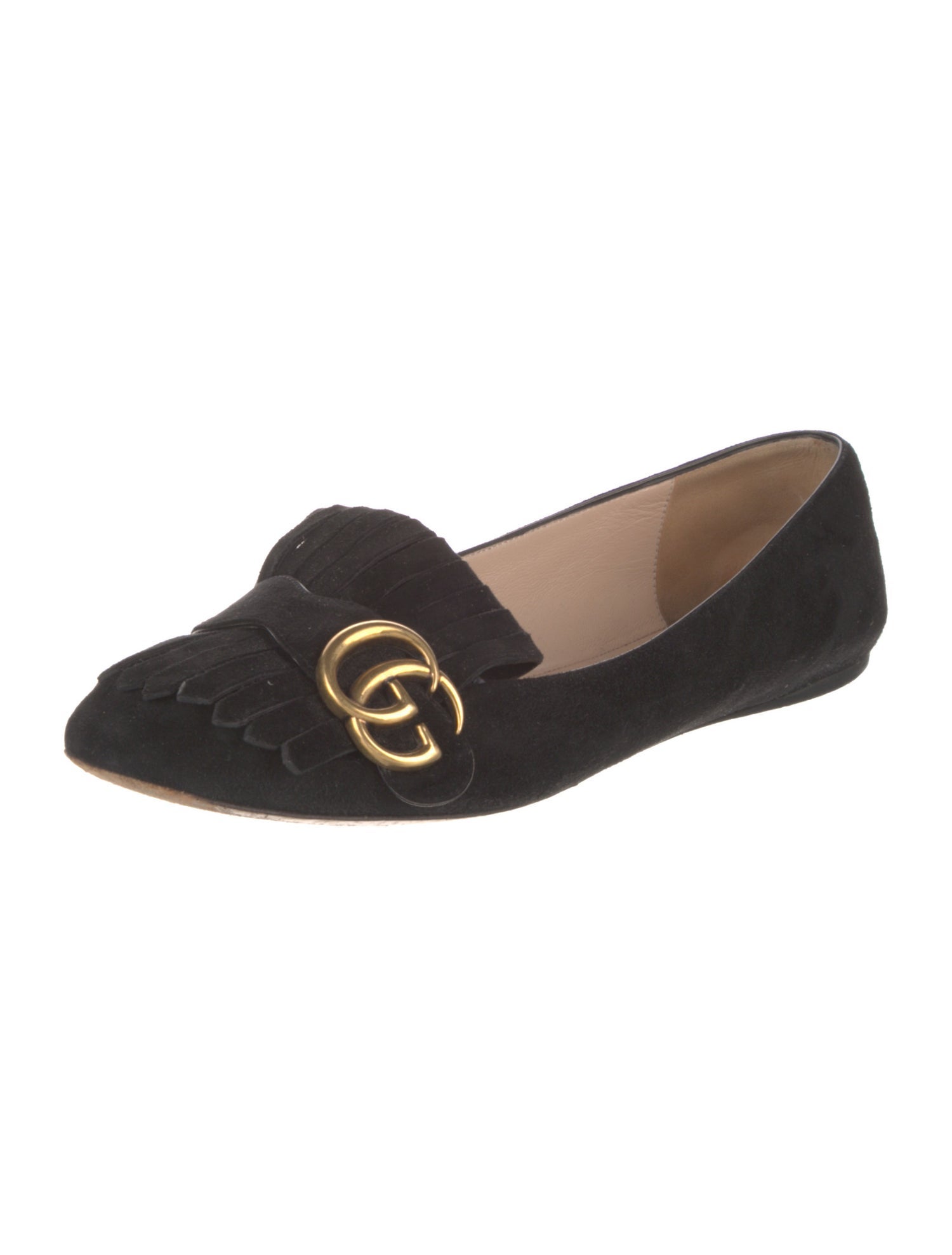 Gucci Double G Logo Suede Loafers